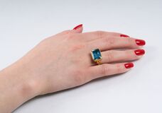 A large Topaz Gold Ring - image 3