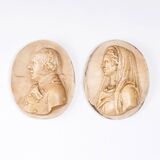 Pair of 'Lady and Gentleman' Portrait Plaques - image 2