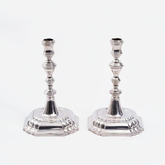 A Pair of Baroque Candleholders