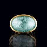 Moderner Gold-Ring mit Aquamarin-Cabochon - Bild 1