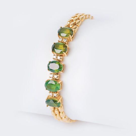 A Tourmaline Diamond Bracelet