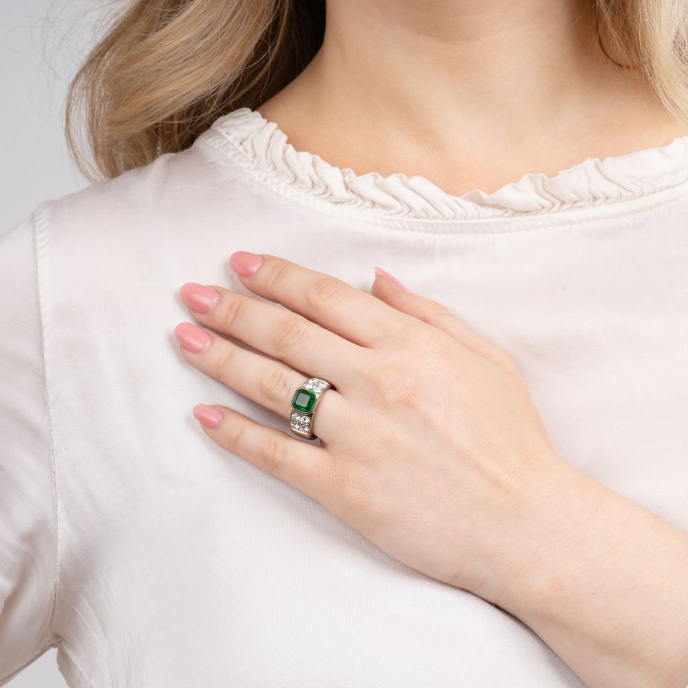 An Emerald Diamond Ring - image 2