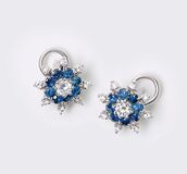 A Pair of Sapphire Diamond Earrings