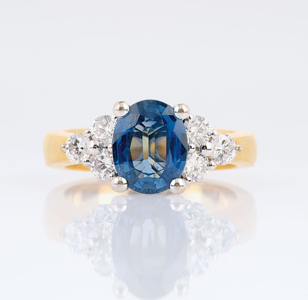 A Sapphire Diamond Ring