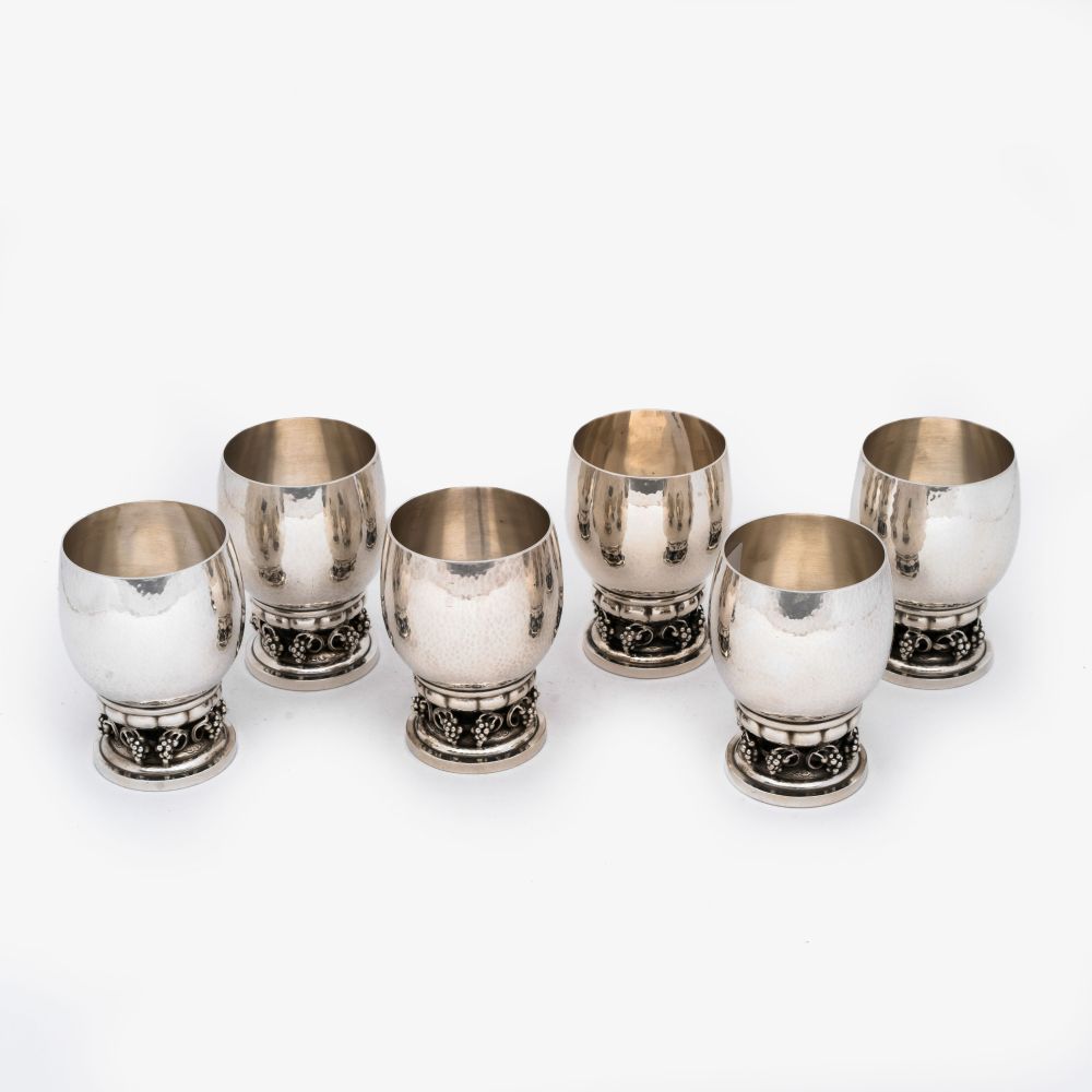 A Set of 6 Wine Goblets 'Grape' No. 296 A