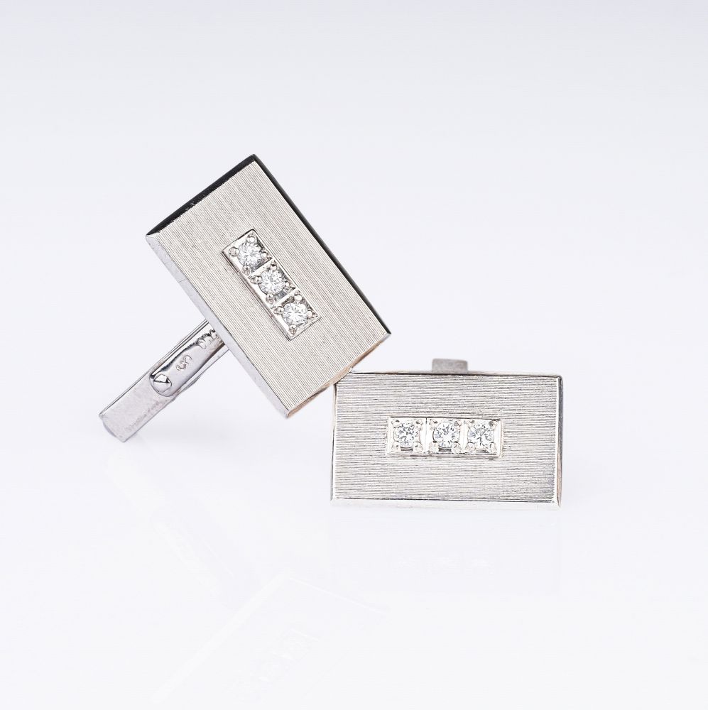 A Pair of Cufflinks with Diamonds