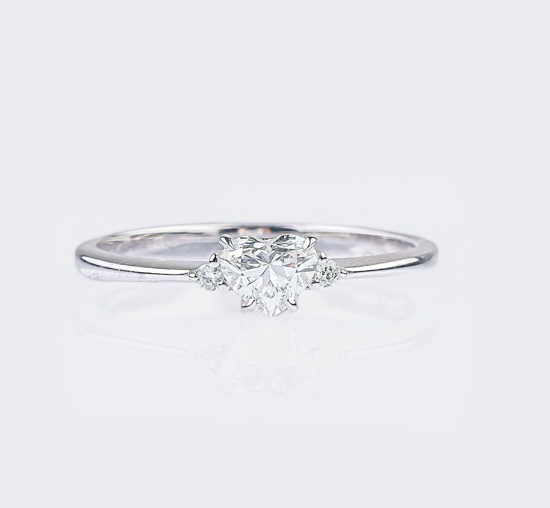 Zierlicher River Diamant-Ring 'Herz'