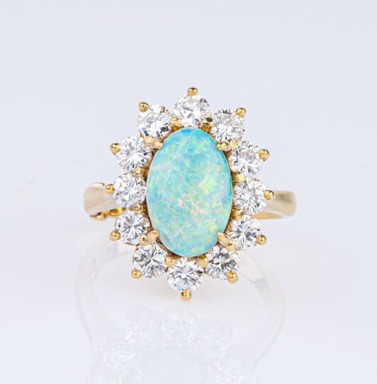 An Opal Diamond Ring