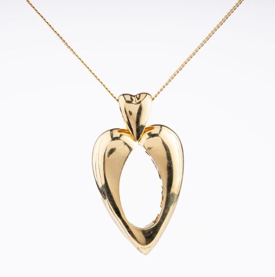 Gold-Anhänger 'Pendentif coeur' an Kette