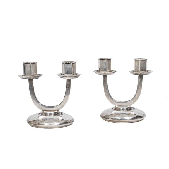 A Pair of Art Deco Candlesticks