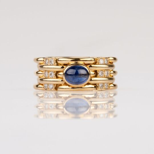 A Sapphire Diamond Ring