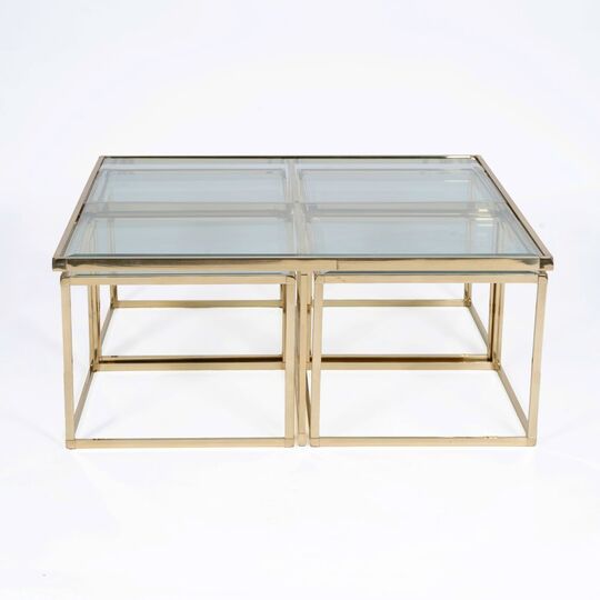 Großer Vintage Coffee Table mit Satztischen