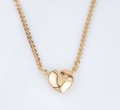 A Gold Necklace with heartshaped Diamond Clasp - image 1