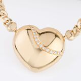 A Gold Necklace with heartshaped Diamond Clasp - image 2