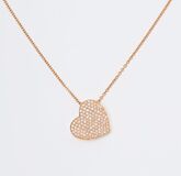 A Heart Pendant with Fancy Pink Diamonds on Necklace