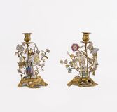 A Pair of Japanese Woman with Children as Candlesticks in Ormolu Mount - image 2