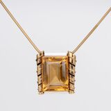 A highcarat Vintage Citrine Pendant on Necklace