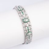 Hochfeines Art-déco Smaragd-Diamant-Armband - Bild 1