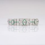 Hochfeines Art-déco Smaragd-Diamant-Armband - Bild 2
