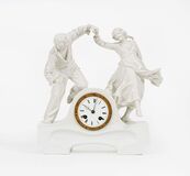 Table clock with dancing Farmer Couple