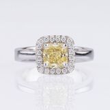 A Fancy Diamond Solitaire Ring - image 1