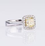 A Fancy Diamond Solitaire Ring - image 2