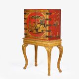 A Chinese Export Red Lacquer Cabinet on Stand - image 2