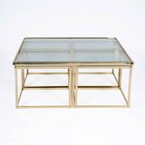 A Large Vintage Coffe Table with a Set of 4 Tables - image 1