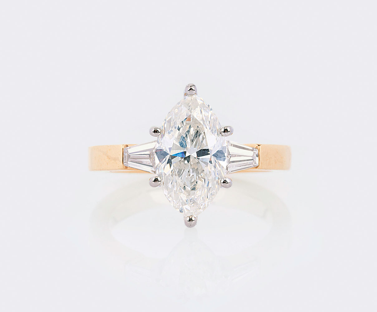 A Solitaire Diamond Ring with Marquise Diamond