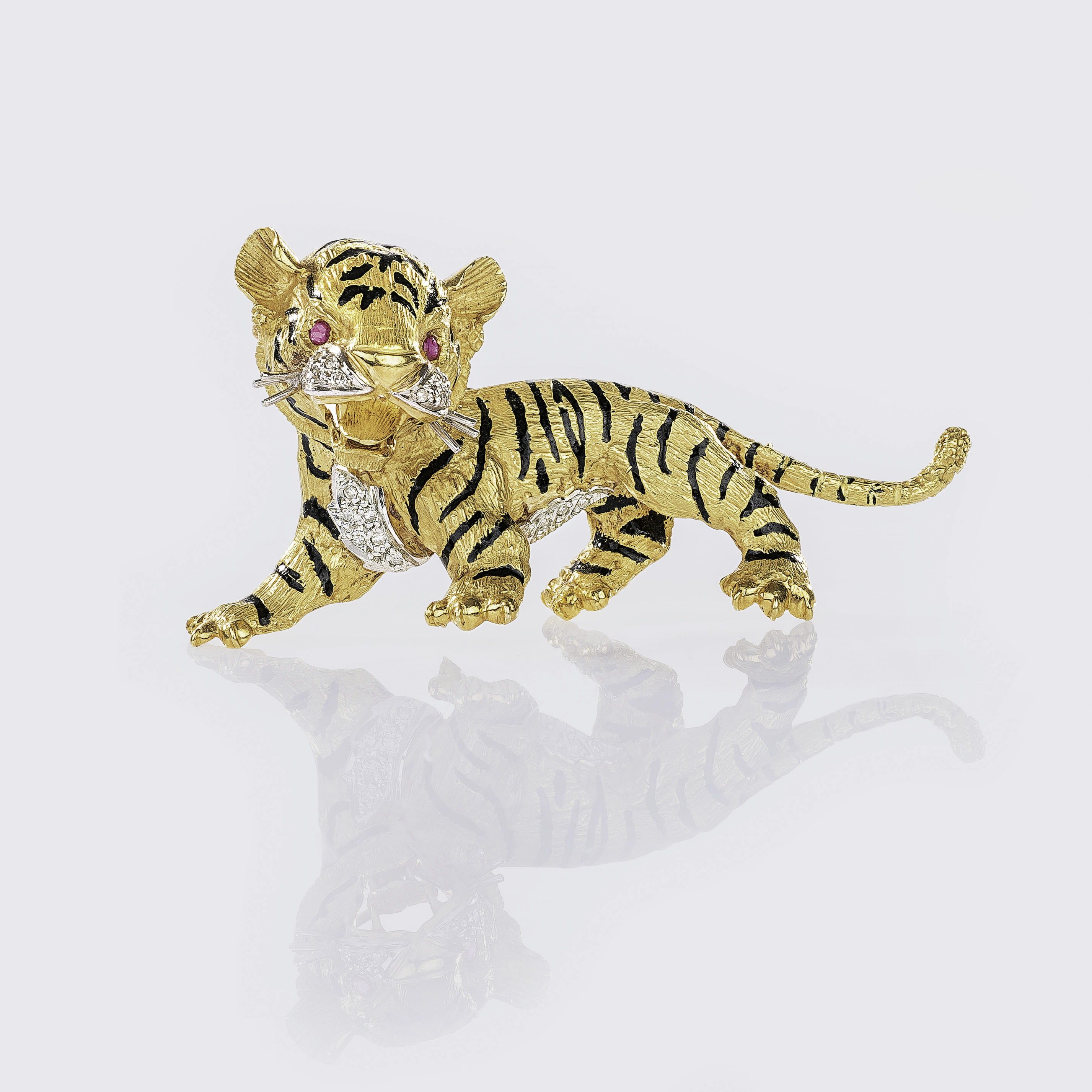 Gold-Brosche 'Petit Tigre'