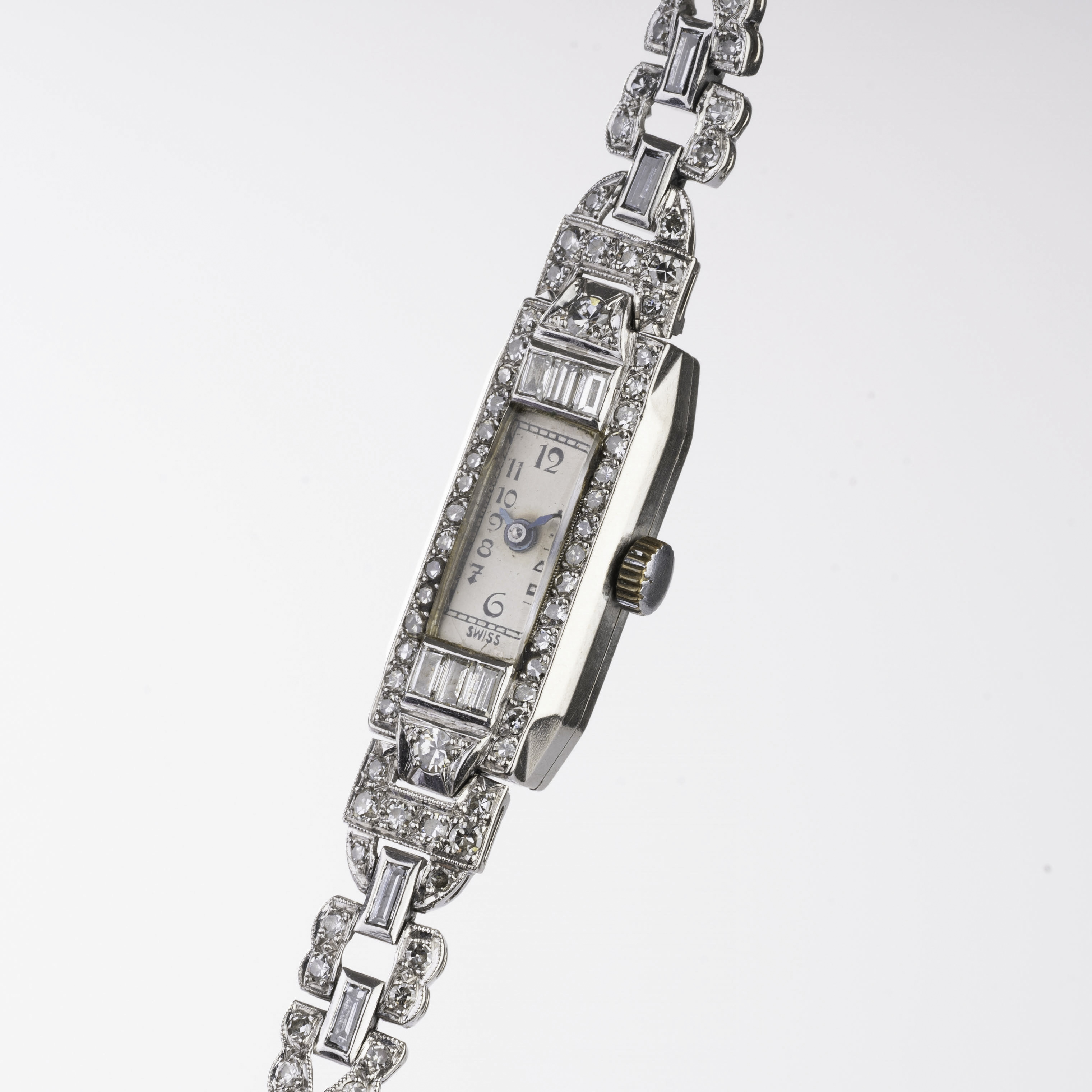 Art-déco Damen-Armbanduhr mit Diamant-Besatz - Bild 2