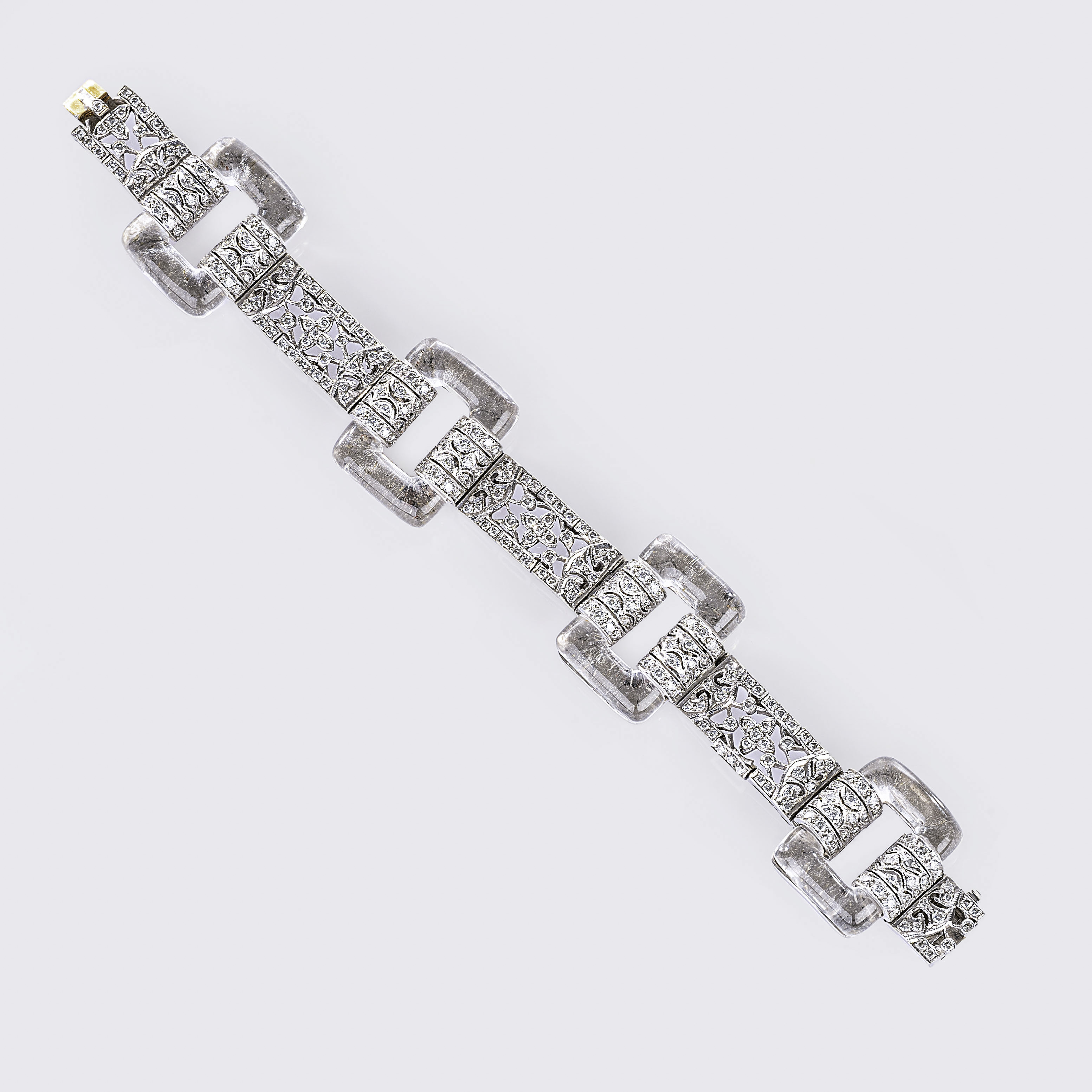 A Diamond Rockcrystal Bracelet in Artd-déco Style - image 2