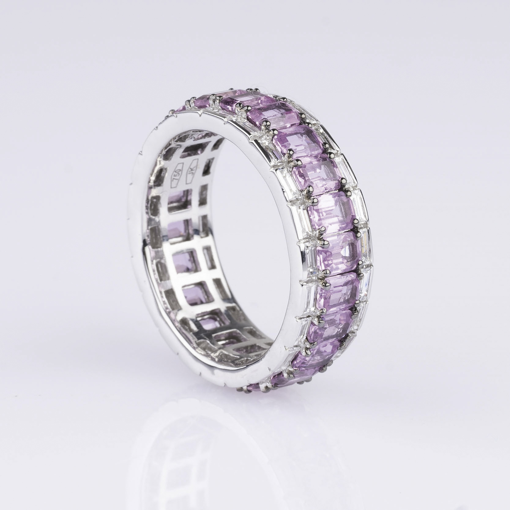 A Pink Sapphire Diamond Memory Ring - image 2