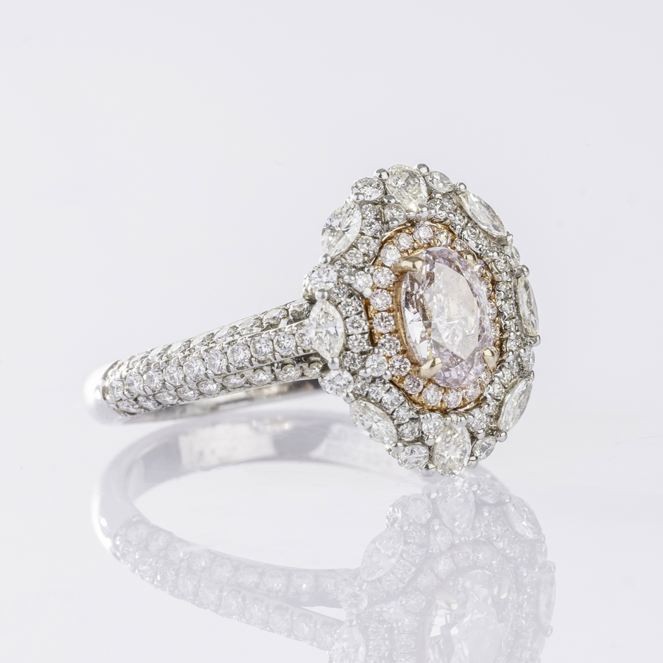 A Diamond Ring with Fancy Pink Diamond - image 3