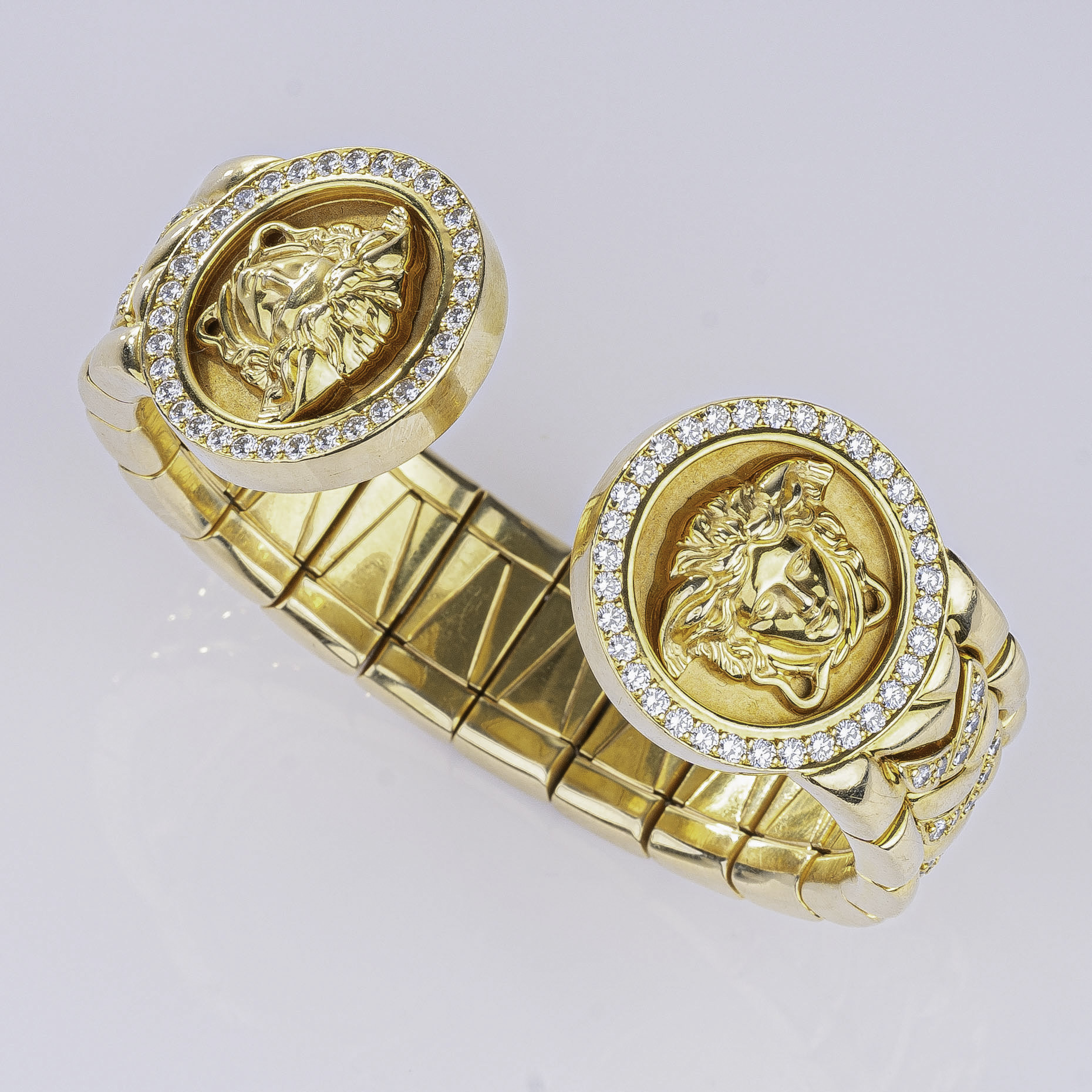 A Gold Bangle with Diamonds 'Medusa' - image 2