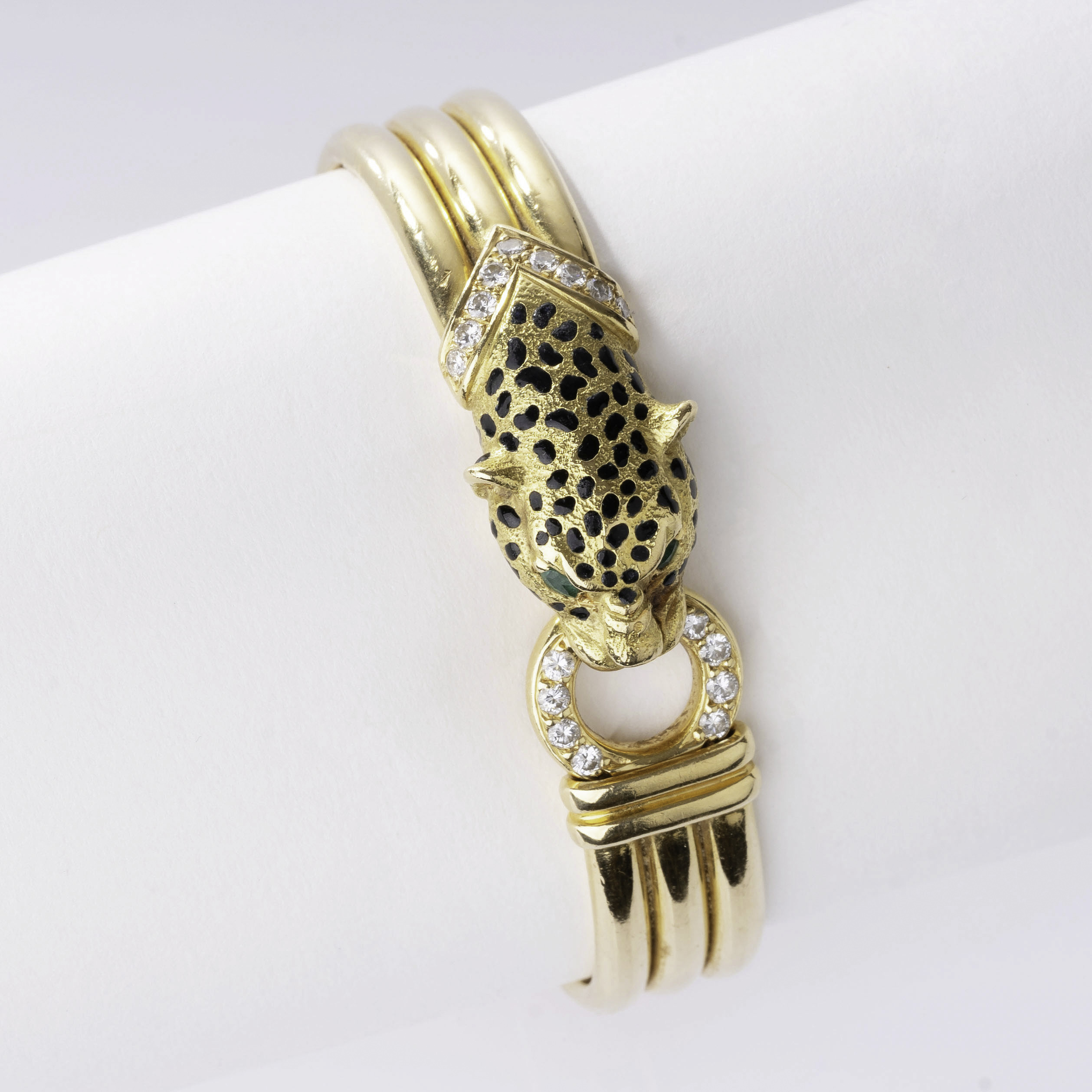 A French Bangle Bracelet with Diamonds 'Panthère' - image 3