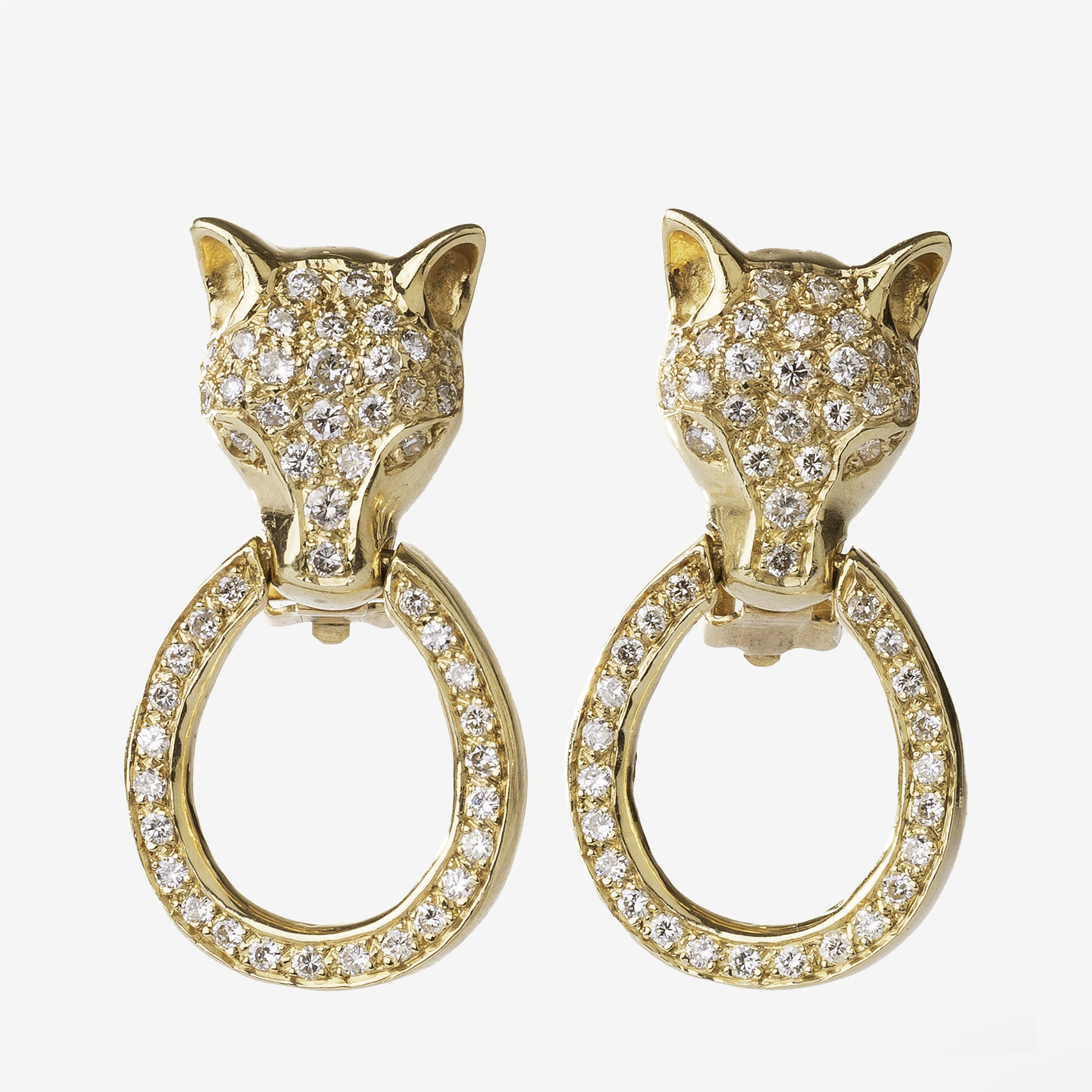 A Pair of Diamond Earrings 'Panthère'