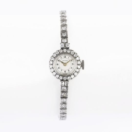 An Art-déco Ladies' Wristwatch with Diamond Setting