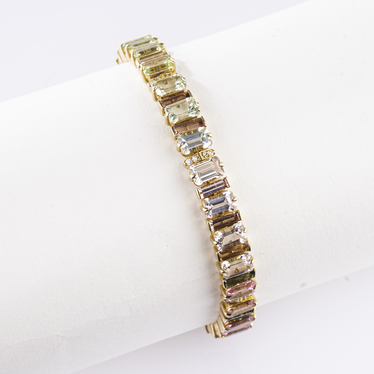 A colourful Tourmaline Diamond Bracelet