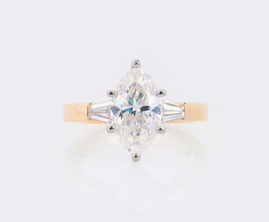 A Solitaire Diamond Ring with Marquise Diamond