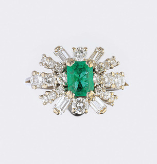 An Emerald Diamond Ring