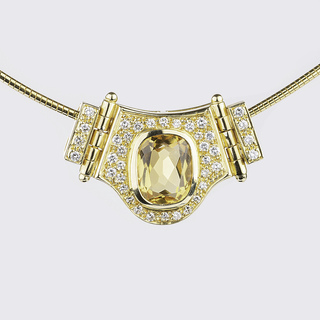 A Citrine Diamond Pendant