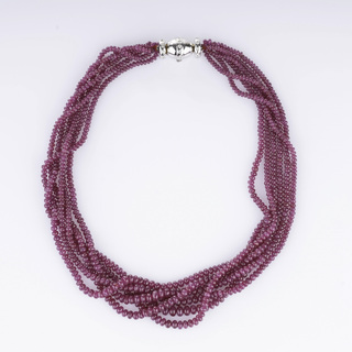 A Ruby Necklace with Diamond Clasp