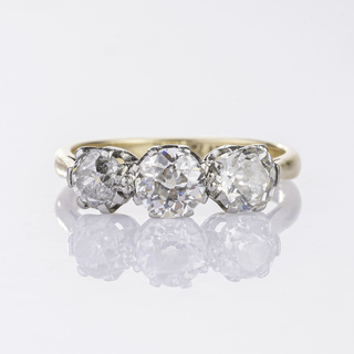 An Art Nouveau Ring with Old Cut Diamonds