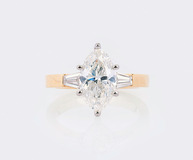 A Solitaire Diamond Ring with Marquise Diamond - image 1