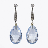 A Pair of Topaze Diamond Earpendants