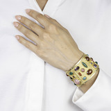 A Vintage Bangle with Colored Gemstone Trim - image 3