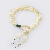 An extraordinary long Pearl Emerald Necklace - image 1