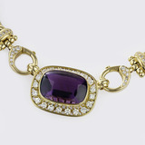 An Amethyst Diamond Pendant on Chain Necklace - image 2