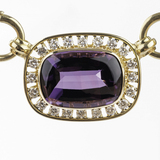 An Amethyst Diamond Pendant on Chain Necklace - image 3